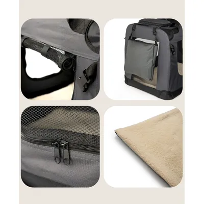 lionto Katzentransportbox faltbar mit Stahlrahmen und Liegekissen lionto Katzentransportbox faltbar mit Stahlrahmen und Liegekissen