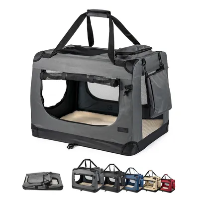 lionto Katzentransportbox faltbar mit Stahlrahmen und Liegekissen lionto Katzentransportbox faltbar mit Stahlrahmen und Liegekissen