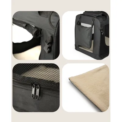 lionto Katzentransportbox faltbar mit Stahlrahmen und Liegekissen lionto Katzentransportbox faltbar mit Stahlrahmen und Liegekissen
