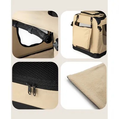 lionto Katzentransportbox faltbar mit Stahlrahmen und Liegekissen lionto Katzentransportbox faltbar mit Stahlrahmen und Liegekissen
