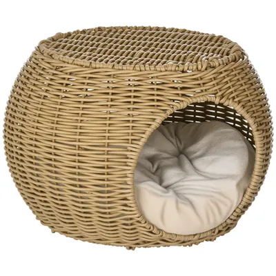PawHut Rattan Katzenkorb