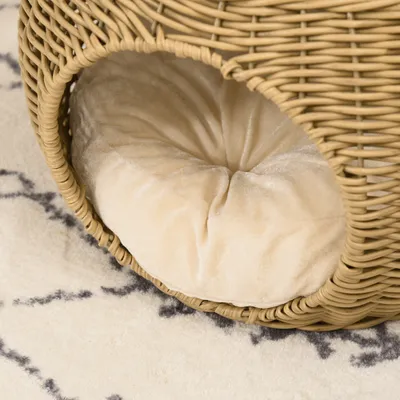 PawHut Rattan Katzenkorb