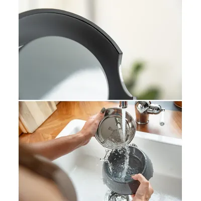 lionto gamelle pour chat en inox avec support mélamine antidérapant