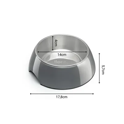 lionto gamelle pour chat en inox avec support mélamine antidérapant
