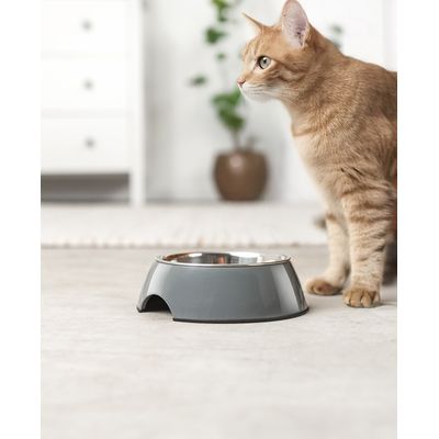lionto Katzennapf aus Edelstahl mit Melamin-Gehäuse rutschfest