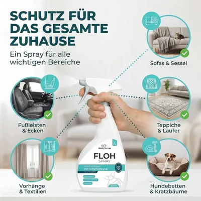 HomePetLab Floh Spray für Wohnung und Möbel - 500ml Sprühflasche