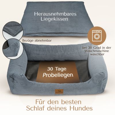 Orthopädisches Hundebett aus stilvollem Cord