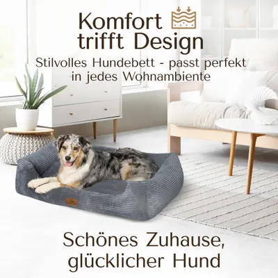 Orthopädisches Hundebett aus stilvollem Cord Orthopädisches Hundebett aus stilvollem Cord