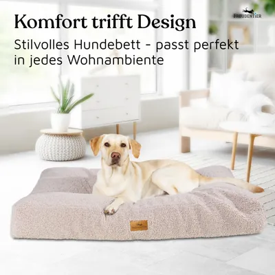 Orthopädisches Hundekissen aus kuschelweichem Teddystoff Orthopädisches Hundekissen aus kuschelweichem Teddystoff