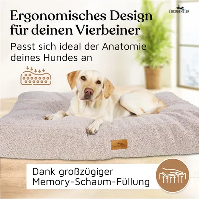 Orthopädisches Hundekissen aus kuschelweichem Teddystoff Orthopädisches Hundekissen aus kuschelweichem Teddystoff