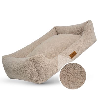 Orthopädisches Hundebett aus kuschelweichem Teddystoff