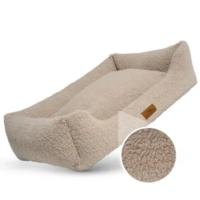 Orthopädisches Hundebett aus kuschelweichem Teddystoff Orthopädisches Hundebett aus kuschelweichem Teddystoff