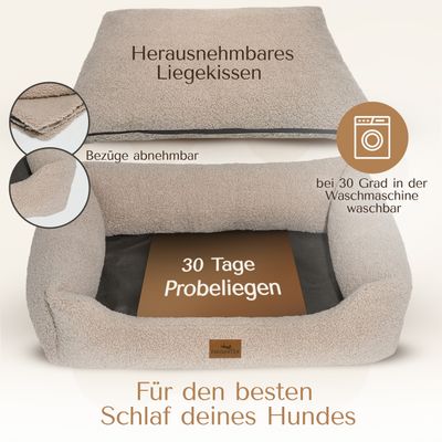 Orthopädisches Hundebett aus kuschelweichem Teddystoff