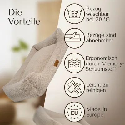 Orthopädisches Hundebett aus kuschelweichem Teddystoff Orthopädisches Hundebett aus kuschelweichem Teddystoff