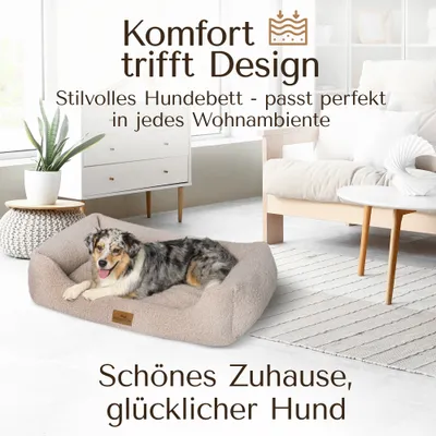 Orthopädisches Hundebett aus kuschelweichem Teddystoff Orthopädisches Hundebett aus kuschelweichem Teddystoff