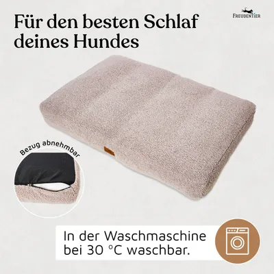 Orthopädisches Hundekissen aus kuschelweichem Teddystoff Orthopädisches Hundekissen aus kuschelweichem Teddystoff