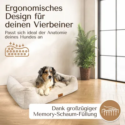 Orthopädisches Hundebett aus stilvollem Cord Orthopädisches Hundebett aus stilvollem Cord