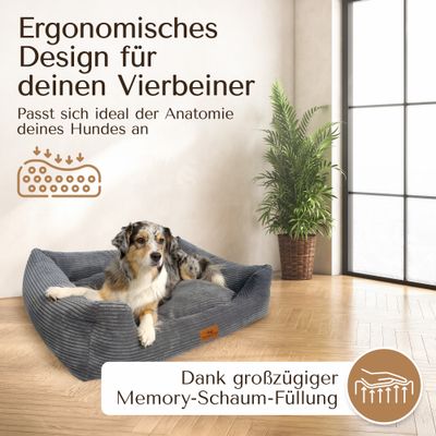 Orthopädisches Hundebett aus stilvollem Cord