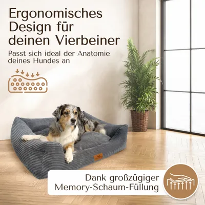 Orthopädisches Hundebett aus stilvollem Cord Orthopädisches Hundebett aus stilvollem Cord