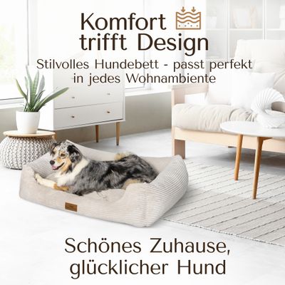 Orthopädisches Hundebett aus stilvollem Cord