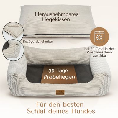 Orthopädisches Hundebett aus stilvollem Cord