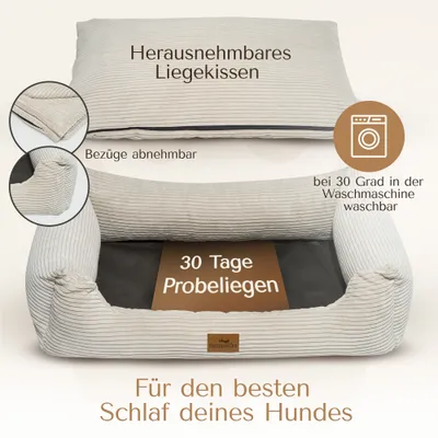 Orthopädisches Hundebett aus stilvollem Cord Orthopädisches Hundebett aus stilvollem Cord