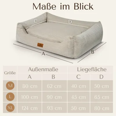 Orthopädisches Hundebett aus stilvollem Cord Orthopädisches Hundebett aus stilvollem Cord