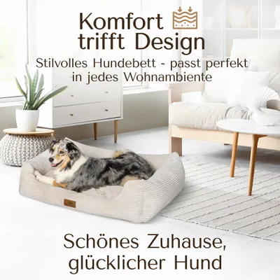 Orthopädisches Hundebett aus stilvollem Cord Orthopädisches Hundebett aus stilvollem Cord