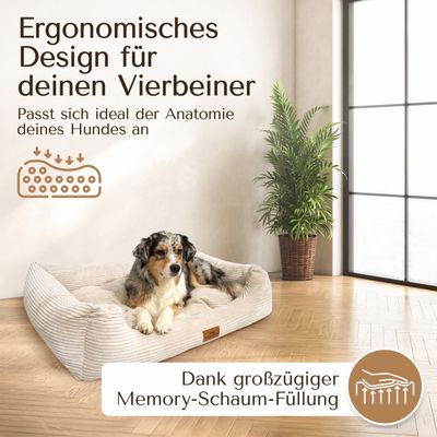 Orthopädisches Hundebett aus stilvollem Cord