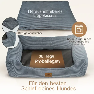 Orthopädisches Hundebett aus stilvollem Cord Orthopädisches Hundebett aus stilvollem Cord
