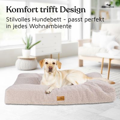 Orthopädisches Hundekissen aus kuschelweichem Teddystoff
