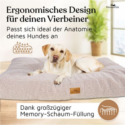 Orthopädisches Hundekissen aus kuschelweichem Teddystoff