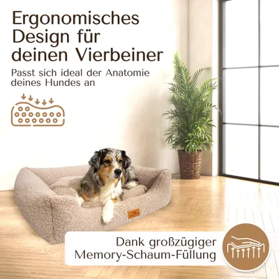 Orthopädisches Hundebett aus kuschelweichem Teddystoff Orthopädisches Hundebett aus kuschelweichem Teddystoff