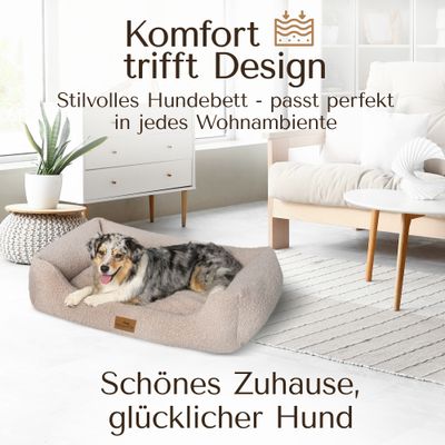 Orthopädisches Hundebett aus kuschelweichem Teddystoff