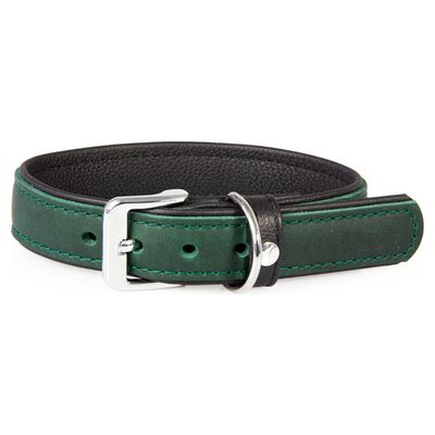Das Lederband Hundehalsband Vancouver Hunting Green/Black