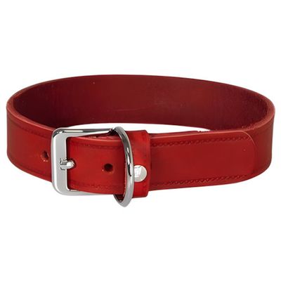 Das Lederband Hundehalsband Weinheim Red