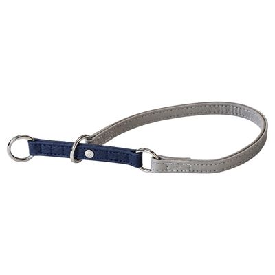 Das Lederband Zughalsband mit Stop Amsterdam Navy/Grey