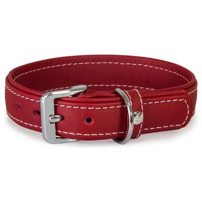 Das Lederband Hundehalsband Barcelona Indian-Red