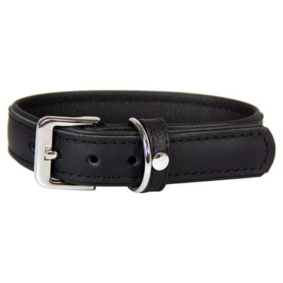 Das Lederband Hundehalsband Vancouver Black/Black