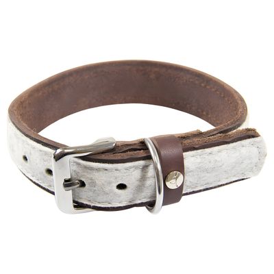 Das Lederband Hundehalsband Norden Grey/Mocca