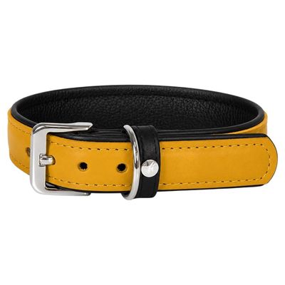 Das Lederband Hundehalsband Vancouver Yellow/Black
