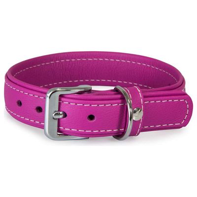 Das Lederband Hundehalsband Barcelona Rose-Violet