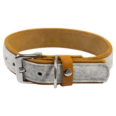 Das Lederband Hundehalsband Norden Grey/Maroon