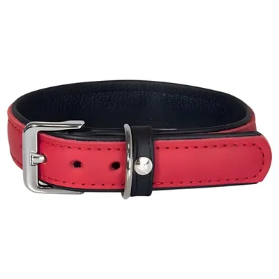 Das Lederband Hundehalsband Vancouver Red/Black Das Lederband Hundehalsband Vancouver Red/Black