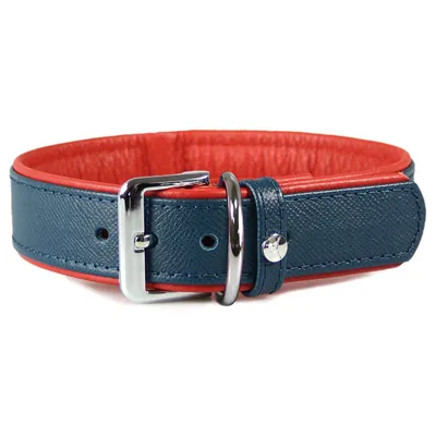 Das Lederband Hundehalsband Firenze opal/flame Das Lederband Hundehalsband Firenze opal/flame
