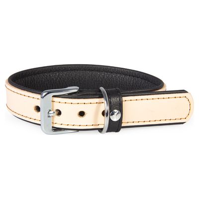 Das Lederband Hundehalsband Vancouver Natural/Black