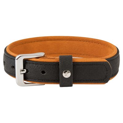 Das Lederband Hundehalsband Denver V2 Black/Cognac