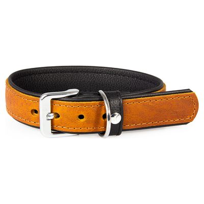 Das Lederband Hundehalsband Vancouver Maroon/Black