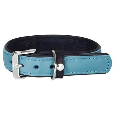 Das Lederband Hundehalsband Vancouver Petrol/Black