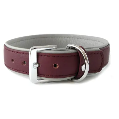 Das Lederband Hundehalsband Amsterdam merlot/grey Das Lederband Hundehalsband Amsterdam merlot/grey